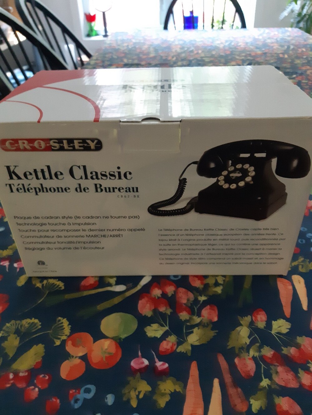 Crosley Retro Kettle Classic Desk Telephone - Black Landline